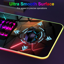 RGB Mouse Pad Desk Pad, Large Gaming Mousepad with LED Light 13 Light Modes T...
