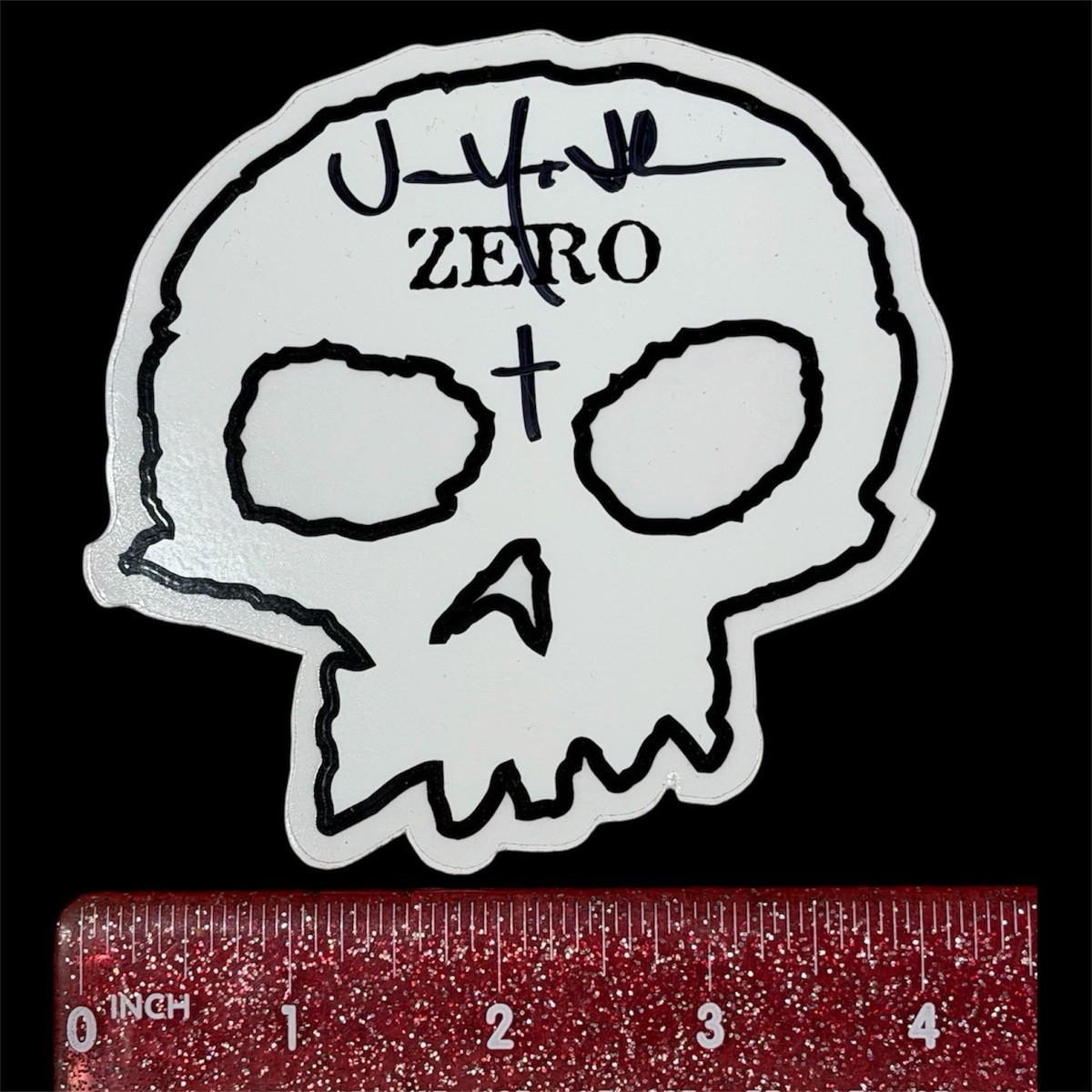Vintage Zero Skateboards Logo Sticker Singed By Jamie Thomas Black