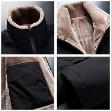 Men 2025 Winter Windproof Warm Thick Fleece Jacket Men Fashion Casual Coat Men