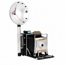 Retro-Kamerauhr dekorativ dekouhr metallisch f&uuml;r Wohnzimmer, Sammler, Fotografen