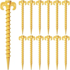 12 PK Tent Stakes for Inflatables 7.5 inch Heavy Duty Spiral Ground Anchors