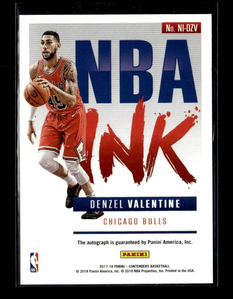 2017-18 Panini Contenders #NI-DZV Denzel Valentine NBA Ink #/199 AUTO - Image 2 of 2