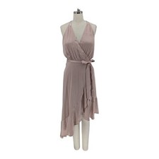 30068 NEW Express Satin Wrap Asymmetrical Dress Light Purple size Small boho