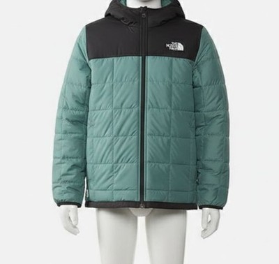 The North Face Kids Boys Green Lhotse Hooded Quilted Jacket Size S