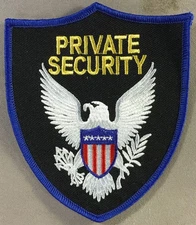 Large Private Security Eagle with Shield 4.5" x 4" patch