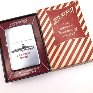 1950 1957 Zippo 5 Barrel U.S.S. FURSE DDR 882 Ship PAT. 2517191 CANDY CANE BOX!