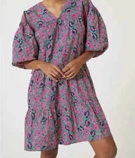 NWT Sundry x Anthropologie Green Pink Ditzy Floral Cotton Dress XL