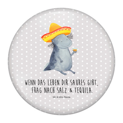 50mm Button Axolotl Tequila - Geschenk Pin Spruch Molch Anstecknadel Lurch