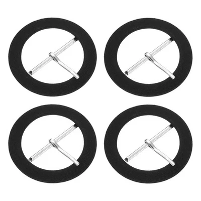 4Pcs boucles de ceinture pour 1-5/8" (42mm), rondes en tissu, noir - Photo 1/4