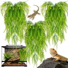 RAINFLOW 3PCS Artificial Terrarium Plants - Lifelike Reptile Habitat Vines, F...