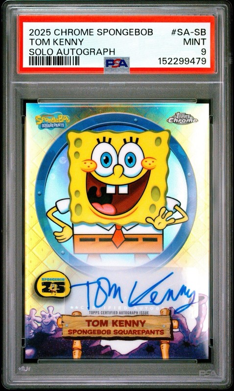 2025 Topps Chrome SpongeBob SquarePants Tom Kenny Auto #SA-SB PSA 9