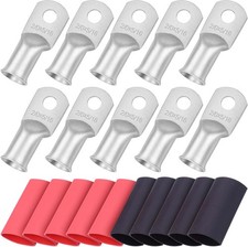 10pcs 2/0 AWG 5/16 Ring Terminal Lugs Heavy Duty Tinned Copper Battery Cable