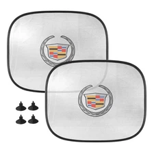 Cadillac Logo Logo Car Side Window Mesh Sun Shades, 2 Pack