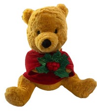 Disney Store Exclusive Christmas Winnie the Pooh Holly Santa Claus Plush 14  