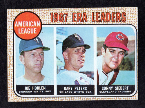 1968 Topps #8 ERA LL Joe Horlen Gary Peters White Sox Sonny Siebert Karte VG/EX+