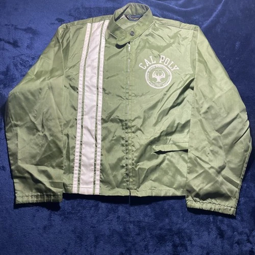 Cal Poly VTG Windbreaker Champion Green Men’s Small - product listing photo