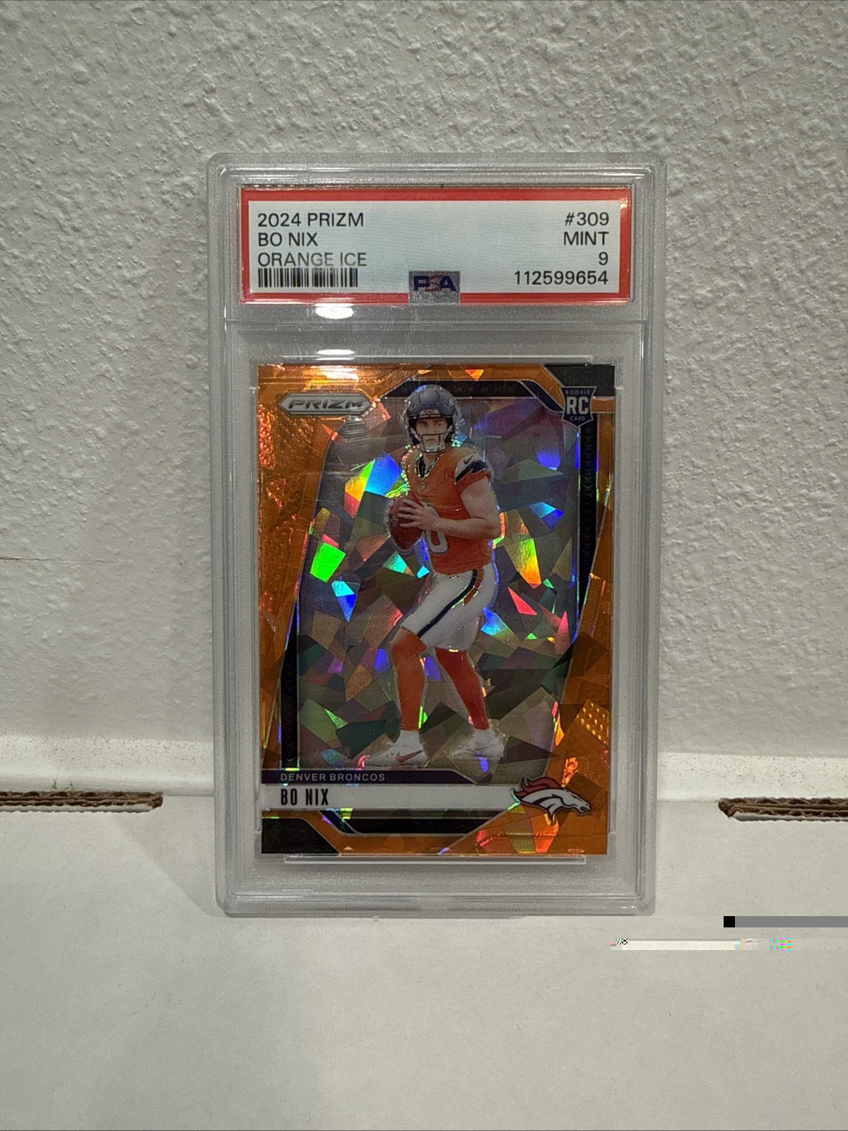 2024 Panini Prizm Bo Nix Orange Ice PSA 9 #309 RC