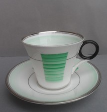 A Shelley Art Deco "Patches & Shades" 12207 Regent demitasse cup & saucer. C1933
