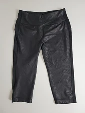 RBX Capri Women's Black Snakeskin Lightweight Activewear Leggings Size Medium