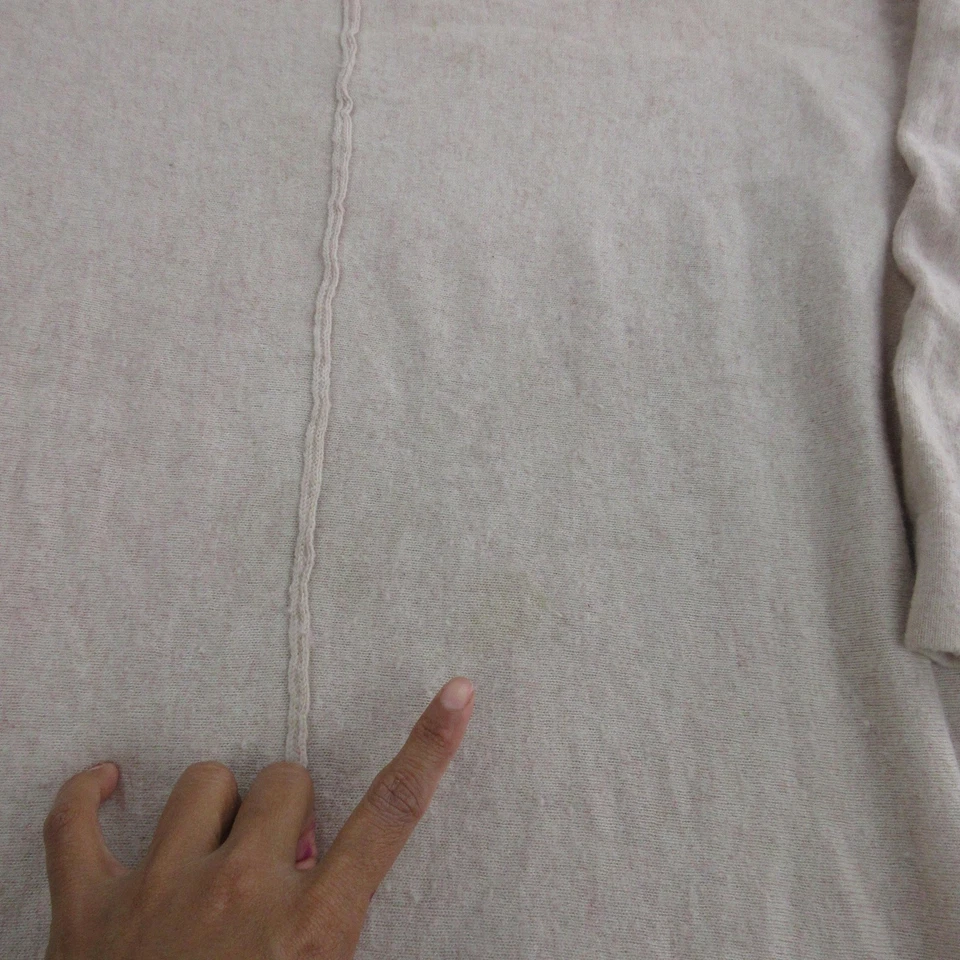 Suéter Phase Eight Mujer Grande Beige Gris Manga Corta Mezcla Cachemira Alto Bajo Foto 2 de 4