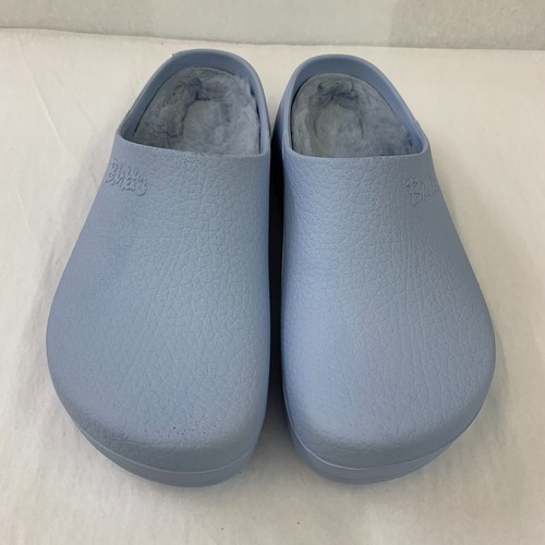 Birkenstock New w/o Box Super-Birki Shearling Dusty Blue Polyurethane Regular - Picture 1 of 4