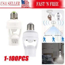 Infrared PIR Motion Sensor E27 LED Light Lamp Bulb Holder Socket Switch 110/220V