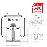 febi bilstein 40328 Luftfederbalg Mit Stahlkolben FüR Bergische Achsen