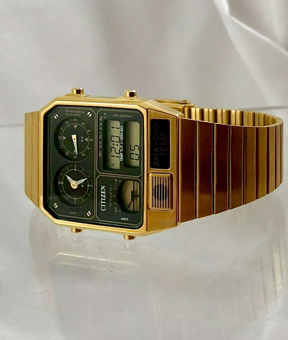 citizen analog digital temperature watch