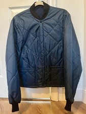 Vintage Men’s Nylon Navy Bomber Jacket Unbranded Made In USA Classic Americana