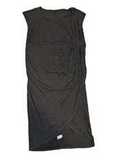 Torrid Tulip Jersey Midi Dress Womens 3X Gray Shirred Short Sleeve