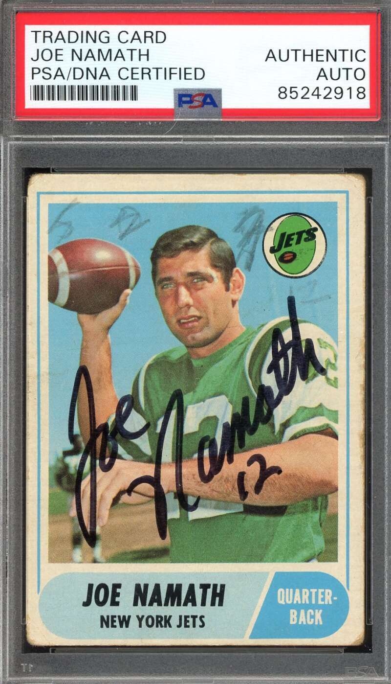 Joe Namath PSA DNA Signed 1968 Topps Autograph