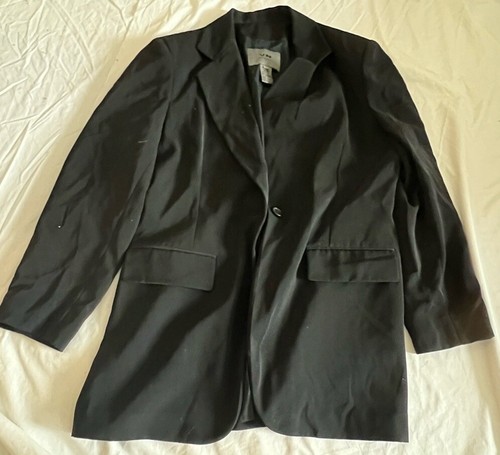 Vintage Votre Nom black microfiber blazer jacket Women’s Size 3 - Picture 1 of 5