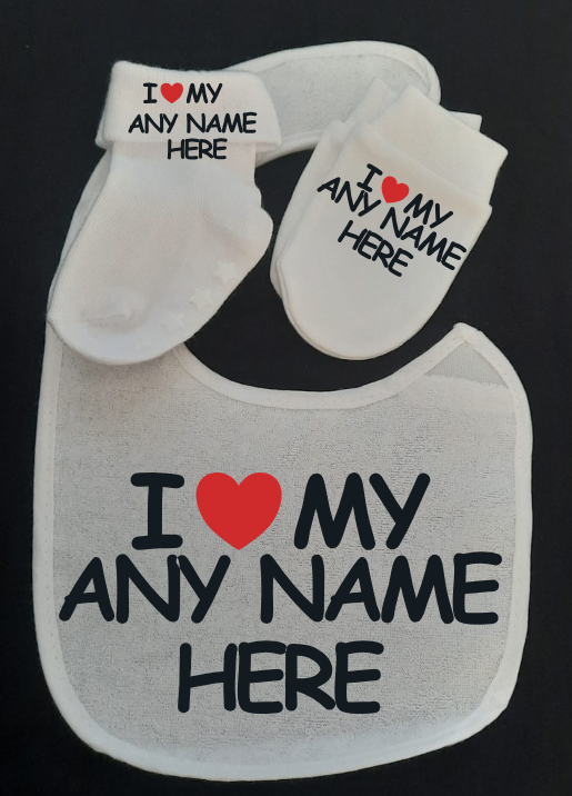 SAOLA I Love PET CAT DOG Famiglia articoli singoli bavaglino calzini guantini festa del papà