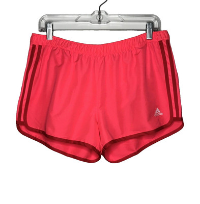 Adidas Climalite Marathon 10 Running Shorts Lined Neon Pink Red Women's Size M
