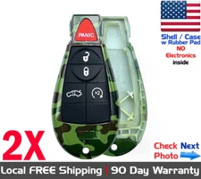 2x New Replacement Keyless Remote Key fob SHELL / CASE for Chrysler Dodge Jeep