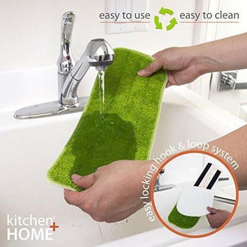 Microfiber Mop Pad 3Pk - 16" Wet and Dry Flat Mop Head Refills - Picture 4 of 6