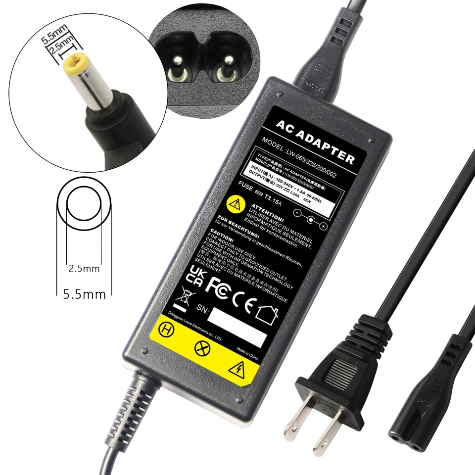 Cargador adaptador de CA para Fujitsu Lifebook FPCAC62AR FPCAC62AQ T725 T904 T935 T936 Foto 2 de 4