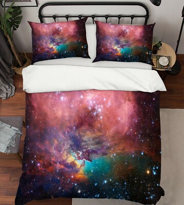 3D Pink Star ZHUA351 Bed Pillowcases Quilt Duvet Cover Set Queen King Zoe