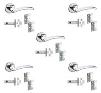 5 Sets Door Handle Pack Internal C W Latch Hinges Toledo Lever Furniture... 5 Sets Door Handle Pack Internal C W Latch Hinges Toledo Lever Furniture...