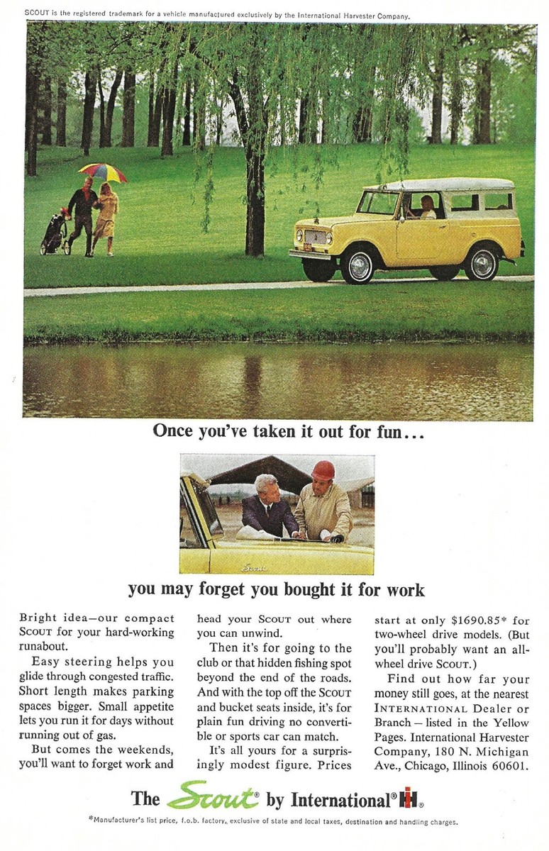 IHC Scout International Harvester Original 1964 Vintage Advert
