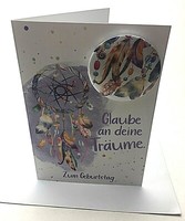 Geburtstagskarte TraumfäNger Mit Button Karte Geburtstag TräUme Dream Catcher