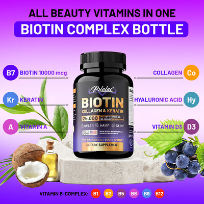 Biotin, Kollagen Und Keratin   Fördert Gesundes Haarwachstum Und Gesunde Haut