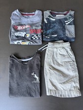 Designer clothing bundle for boy 3 shirts 1 pair shorts mix brands size XS 4-5