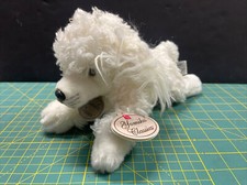 Russ Berrie Yomiko Classics White Poodle Stuffed Animal 12  Laying NWT