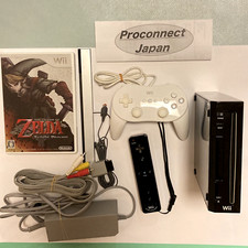 Nintendo Wii console Black Wii basic controller,ZELDA NTSC-J Tested FromJAPAN