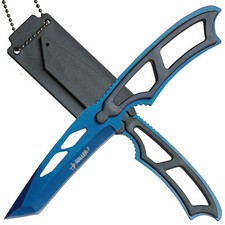 HALLER Tanto Neck Knife Ostrze niebieskie anodowane plastikowe pochwy z gwizdkiem sygnałowym