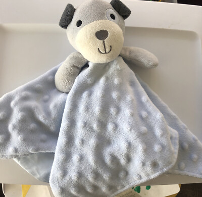 Kyle Deena Puppy Dog Lovey Baby Security Blanket Blue Gray Plush Toy 