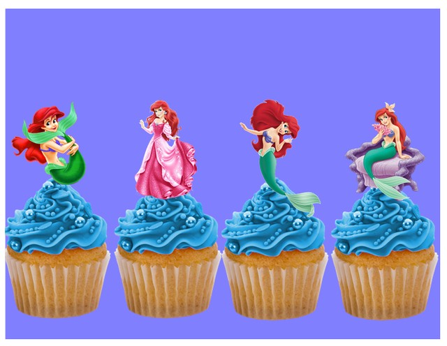 The Little Mermaid Ariel Stand Up Cake Toppers Decorations Premium