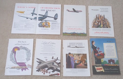 Lockheed Constellation Werbung 7 Stück