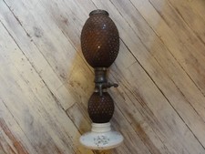 SUPERBE ET RARE SIPHON GAZOGÈNE BRIET CANNE PIED FAÏENCE DÉCOR DE FLEURS 50 CM